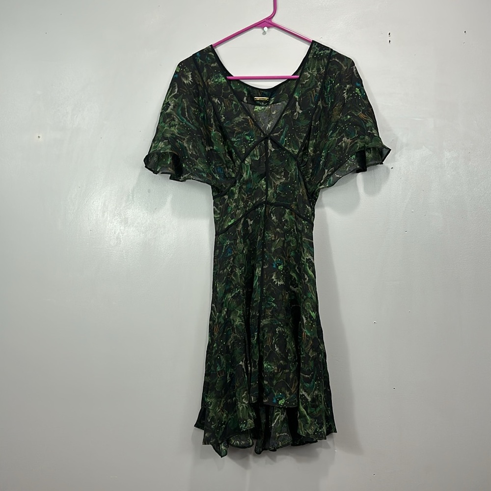 Rebecca Minkoff Charlotte Liberty Green silk dress